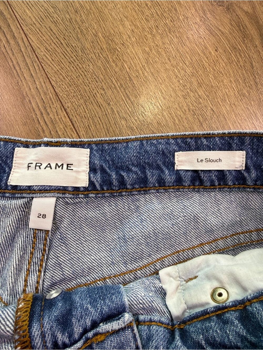 Frame Le Slouch Straight Leg Jeans In Newell Size 28 - Picture 8 of 13